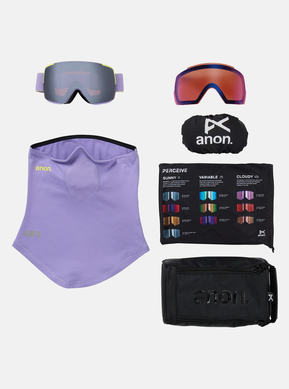 Anon M5S Goggle + MFI Face Mask in Hyper Lilac Perceive Sunny Onyx + Perceive Variable Violet